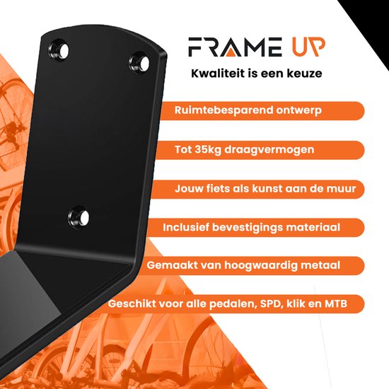 Fiets Ophangsysteem - Fiets muurbeugel - fiets haak - fiets ophangbeugel - fietsrek - Race fiets - Mountainbike - zwart van Fiets. — afbeelding 2