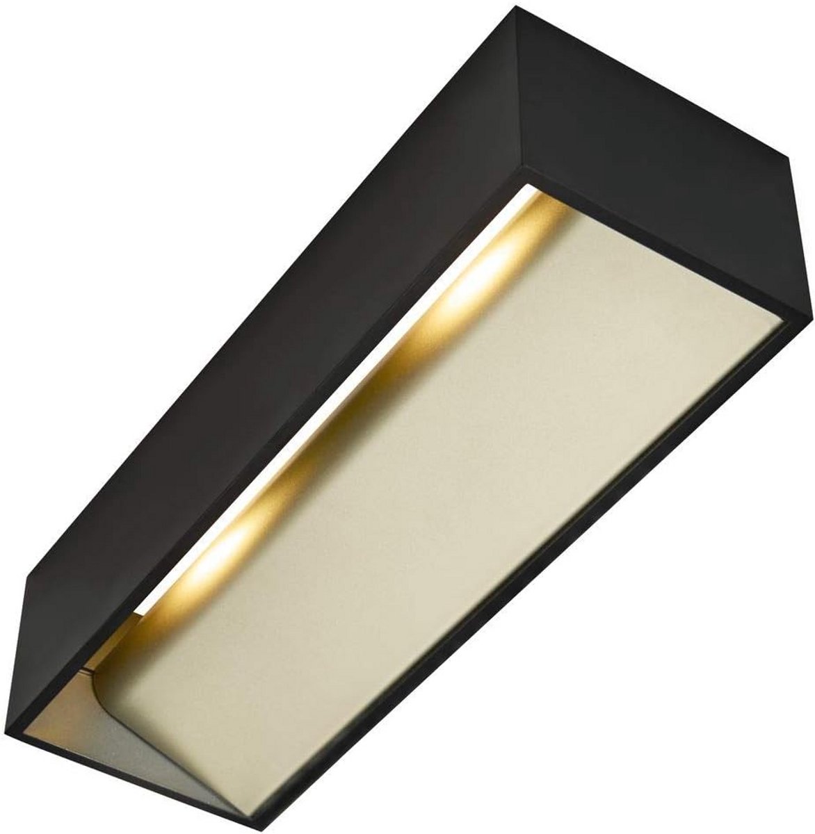Zwarte Dimbare LED Wandspot Opbouw - Warm Wit Licht (3000K) - 17W Wandarmatuur
