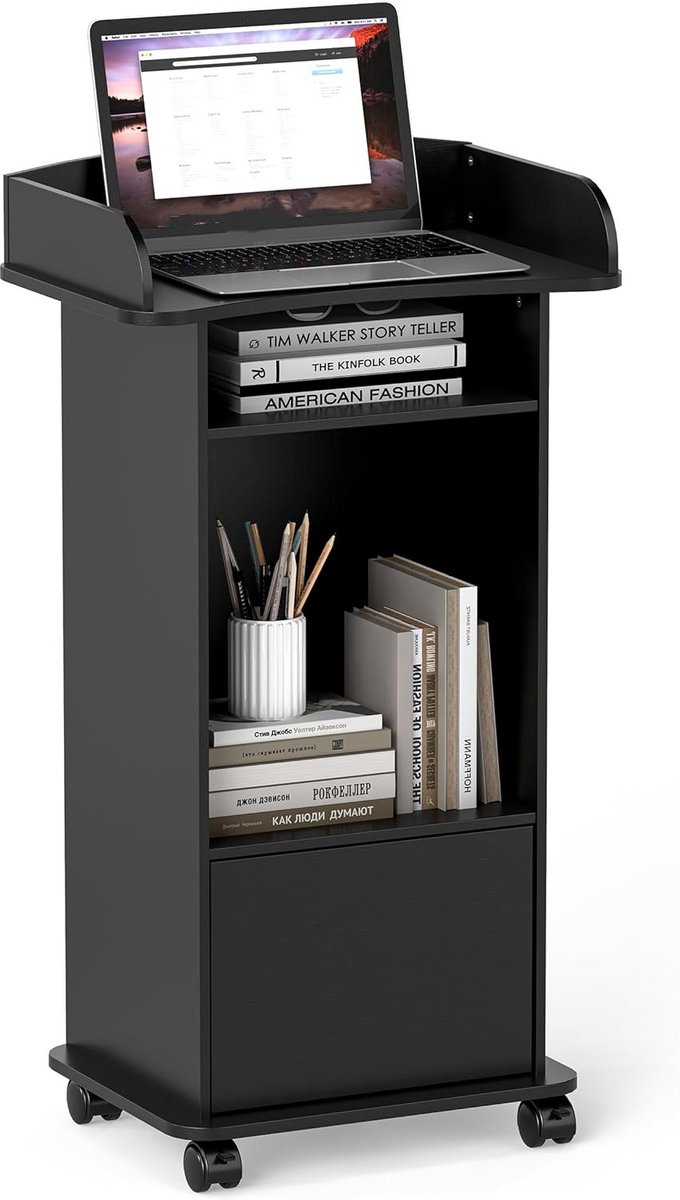 Mobiel Staand Bureau Podium met Wielen voor Presentaties