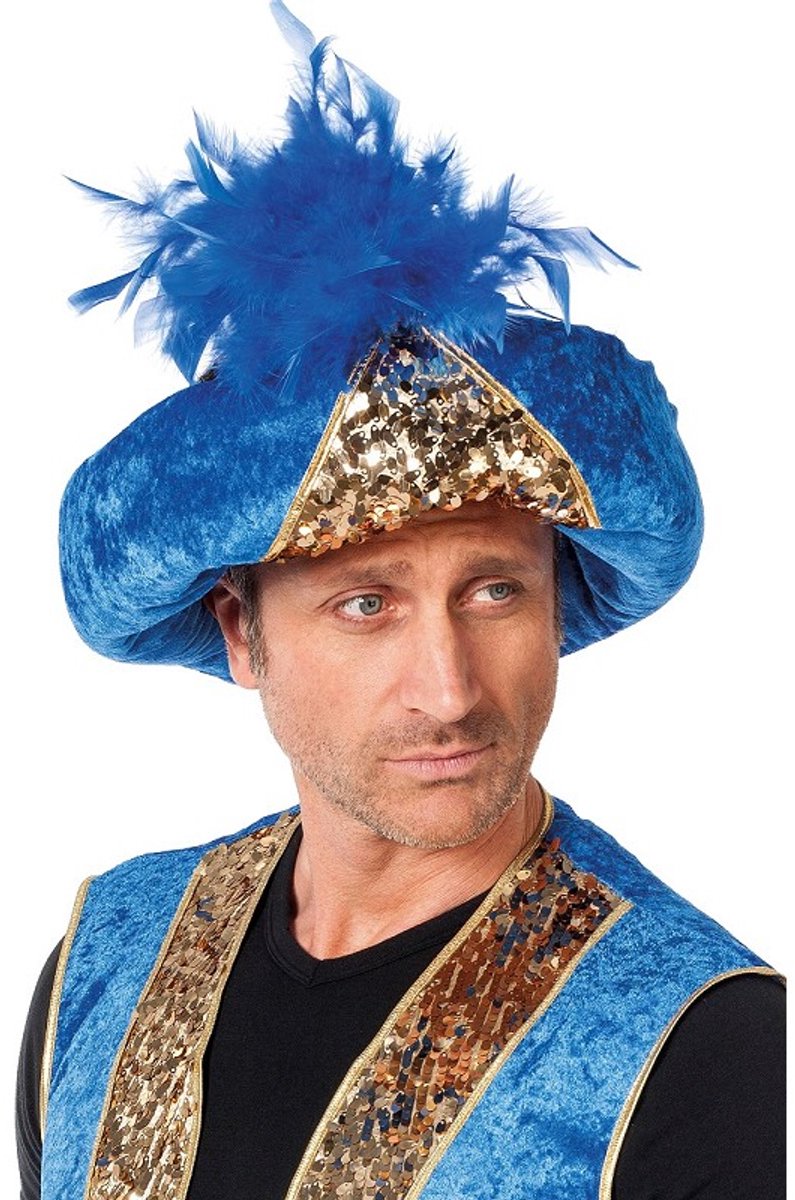 Tulband Blauw met Goud
