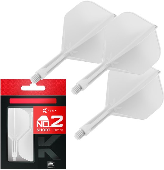 Target K-Flex White NO2 - Dart Flights - Short van Target — afbeelding 2