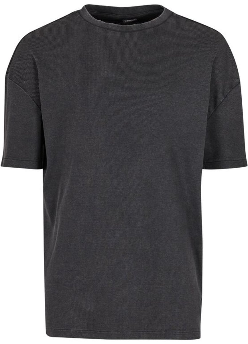 Urban Classics Washed Look Ribbed T-shirt Heren T-shirt – XXL Zwart