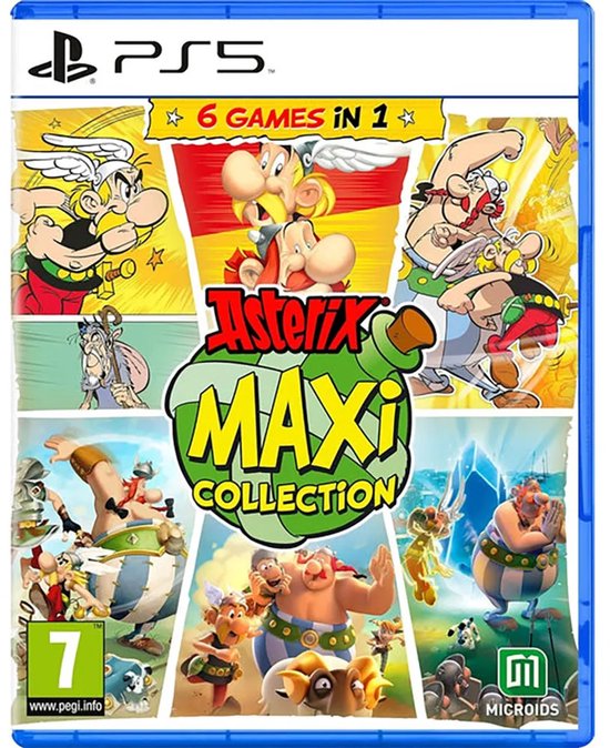 PS5 gamecover: Asterix Maxi Collection met 6 games in 1. PEGI 7.