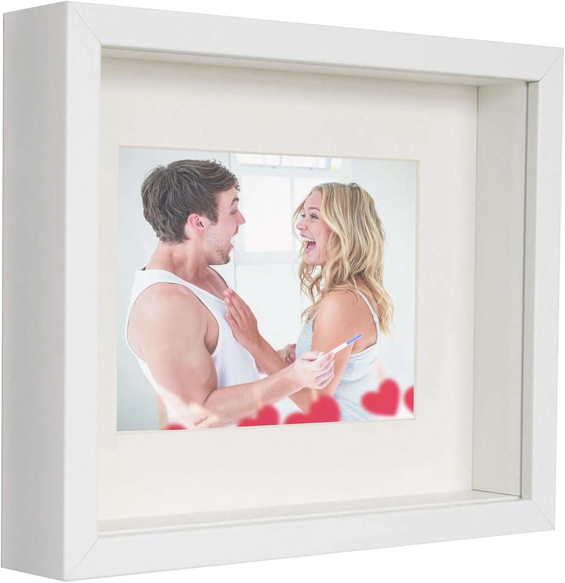 Famanu Box 3D fotolijst wit 20x25cm met passe-partout 13x18cm
