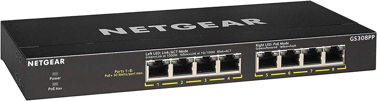 8-Poorts Gigabit Switch met PoE+ (83W Budget) - Plug & Play Netwerk Switch Desktop/Rack