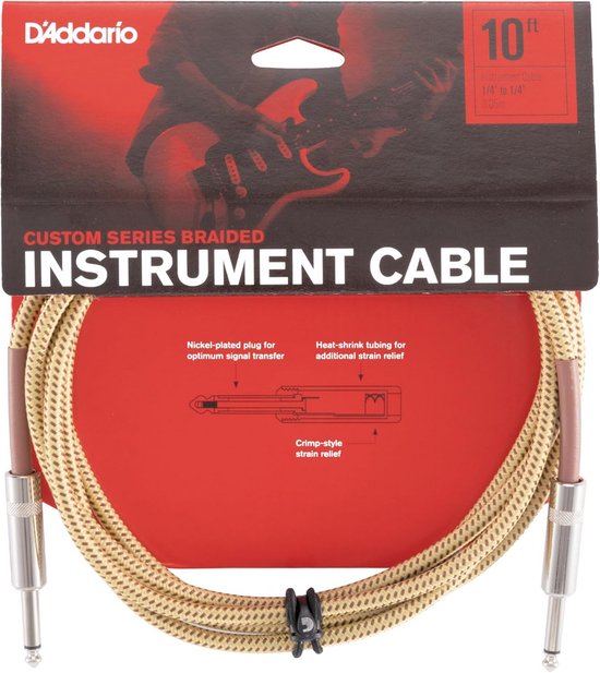 Mygatti 1/4 6,35mm naar 6,35mm Jack Instrumentkabel 3m, TRS