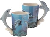 Set de 2 x tasse à café thème dauphin imprimé 250 ML - tasses à café / tasses à boire