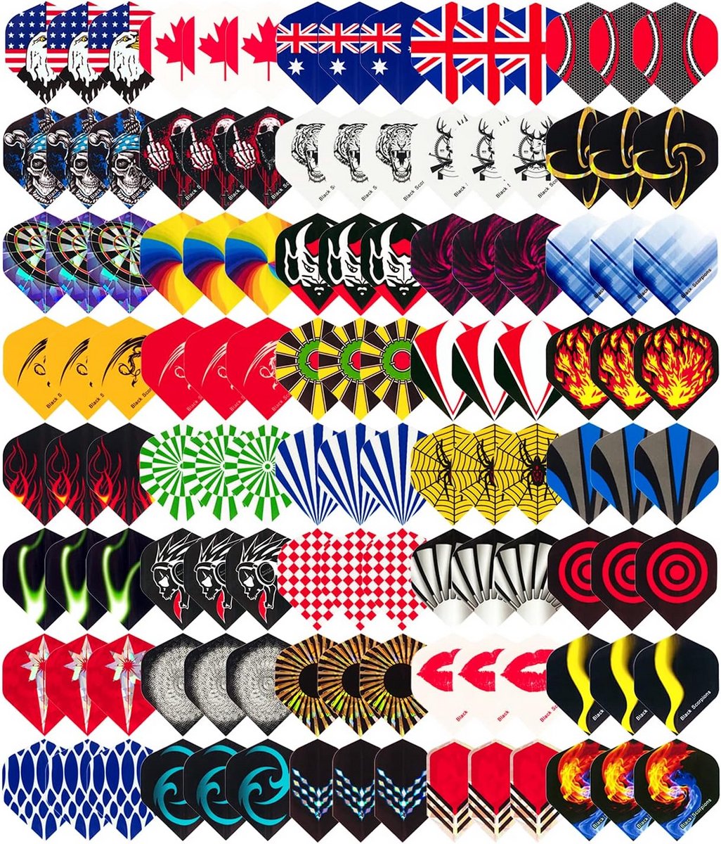 Dart Flights Set (120 Stuks) - Duurzame PET Standaard Vleugels voor Steel Tip & Softtip Darts