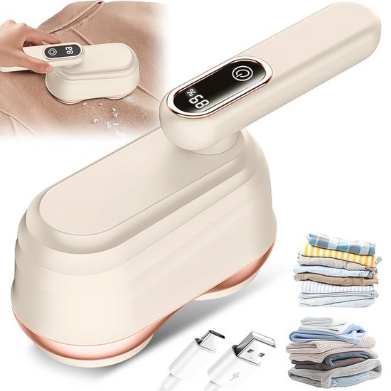 Elektrische Pluizenverwijderaar - Pluizentondeuse - USB-C Snellaadfunctie - Draadloos - Wit