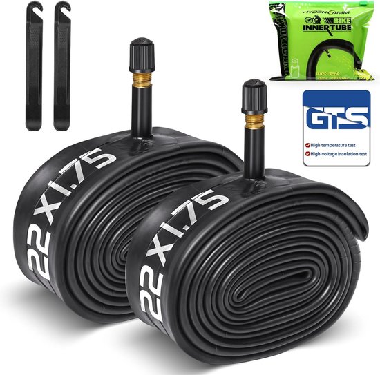2x Binnenband 22 inch voor Kinderfiets en Racefiets - Geschikt voor 1.75 t/m 2.125 - Inclusief Ventiel en Bandenlichters