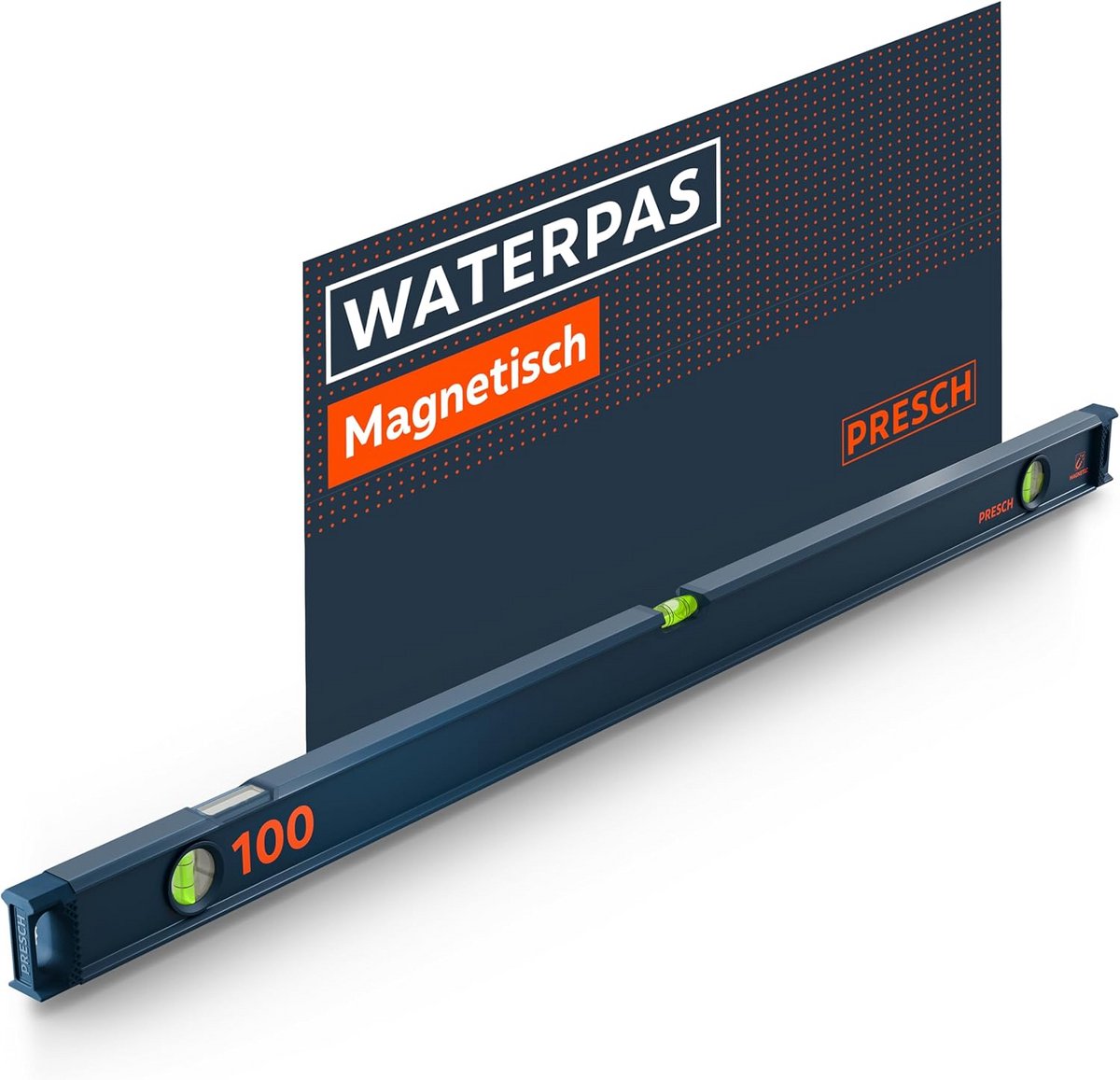 Magnetische Waterpas 100 cm - Extra Sterk, Nauwkeurig met Anti-Slip en Hellingsindicator