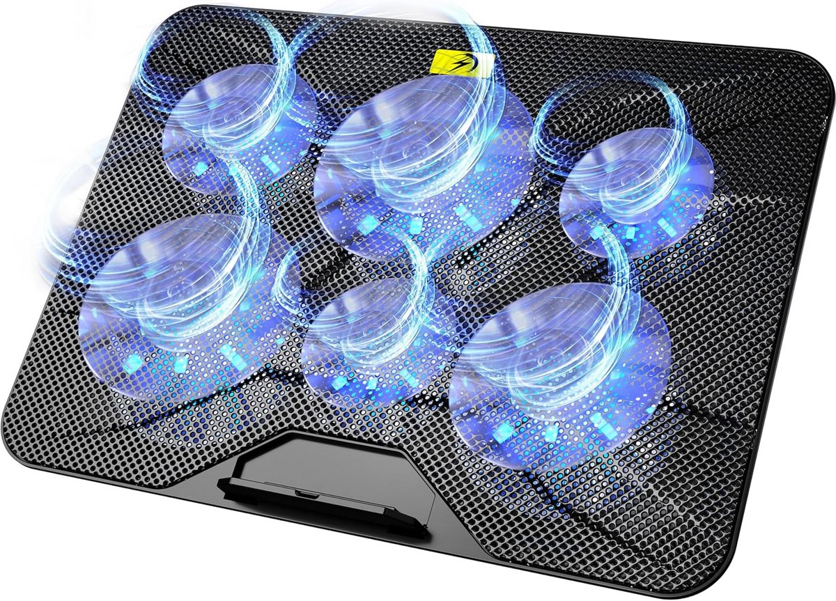 Laptop Koelmat met 6 Ventilators en Verstelbare Hoek voor 13-17.3 Inch Laptops