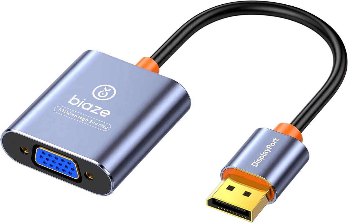 DisplayPort naar VGA Adapter Kabel Ondersteunt Full HD 1080p voor Laptop en PC