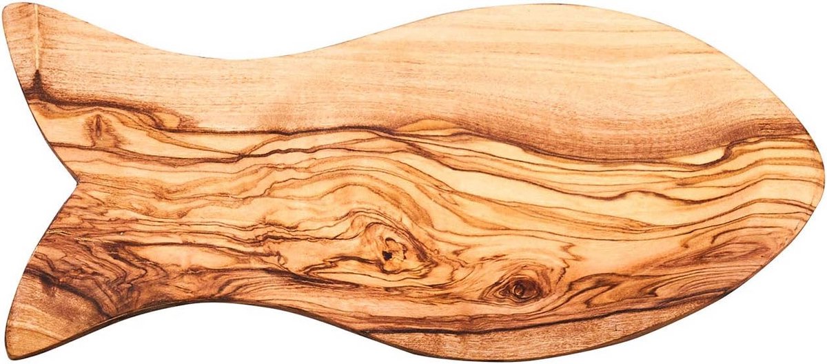 Houten Snackschaal Visvormig Olijfhout - Dip- en Sushischaal 22x10cm