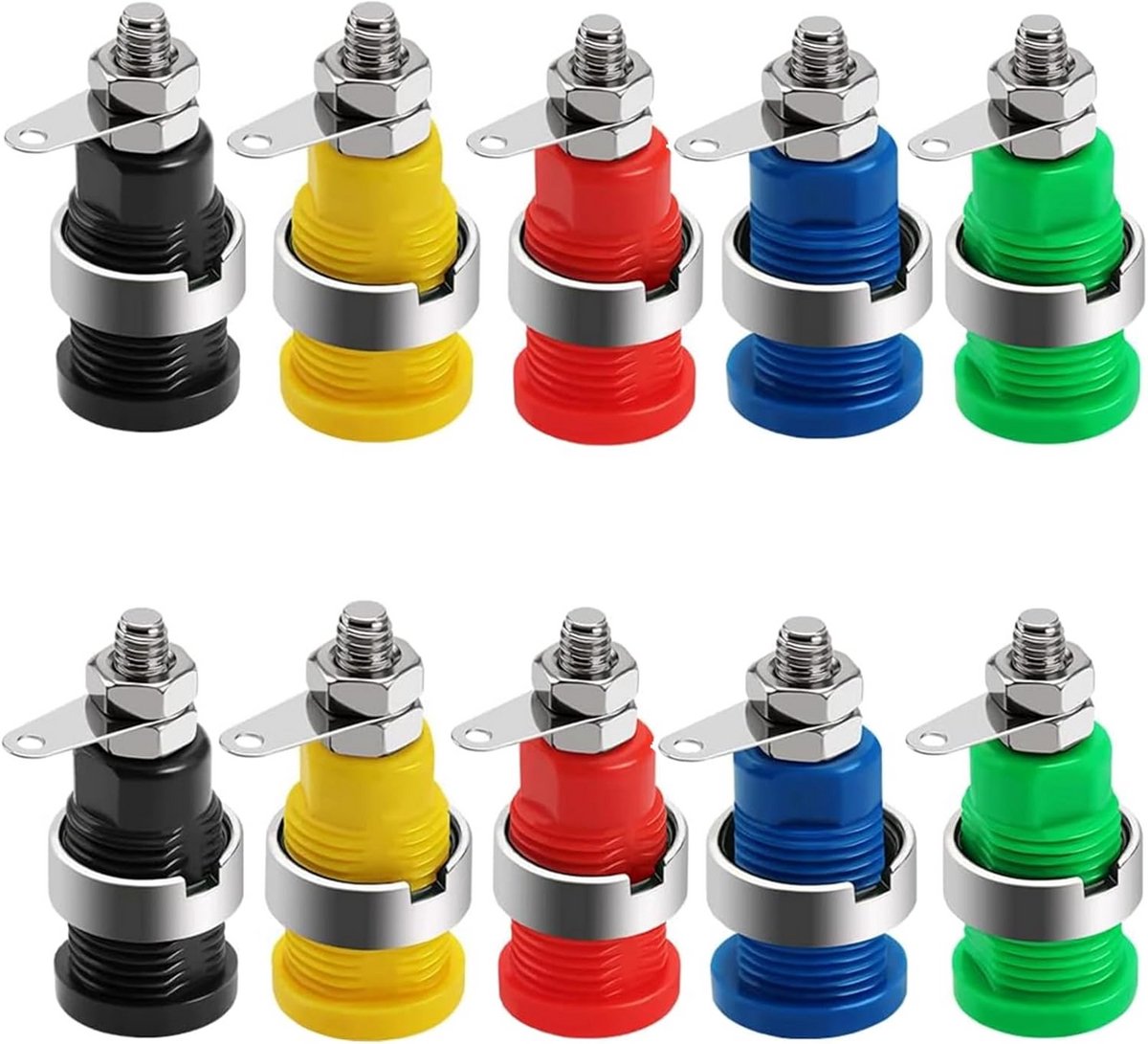 10x Banaanstekker Socket 4mm met Veiligheidsbehuizing voor Luidsprekerdraad en Audio-aansluitingen