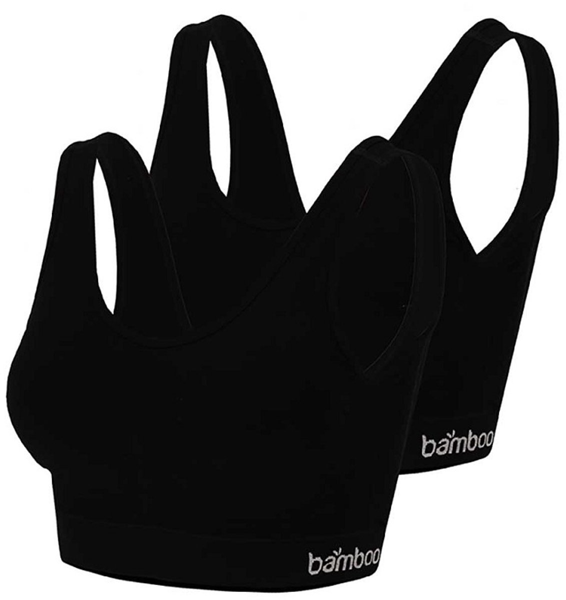 Apollo Ladies Bamboo Seamless - naadloze BH - sporttop 2-PACK Medium zwart