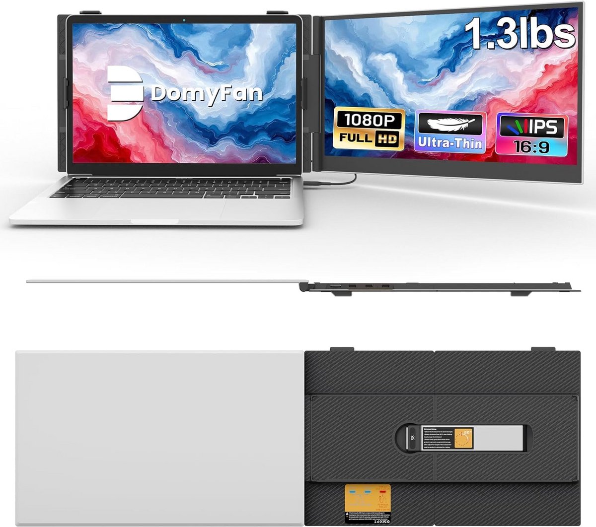 14 inch Dual Monitor Extender voor Laptop 1080P Full HD Draagbaar Scherm Plug & Play