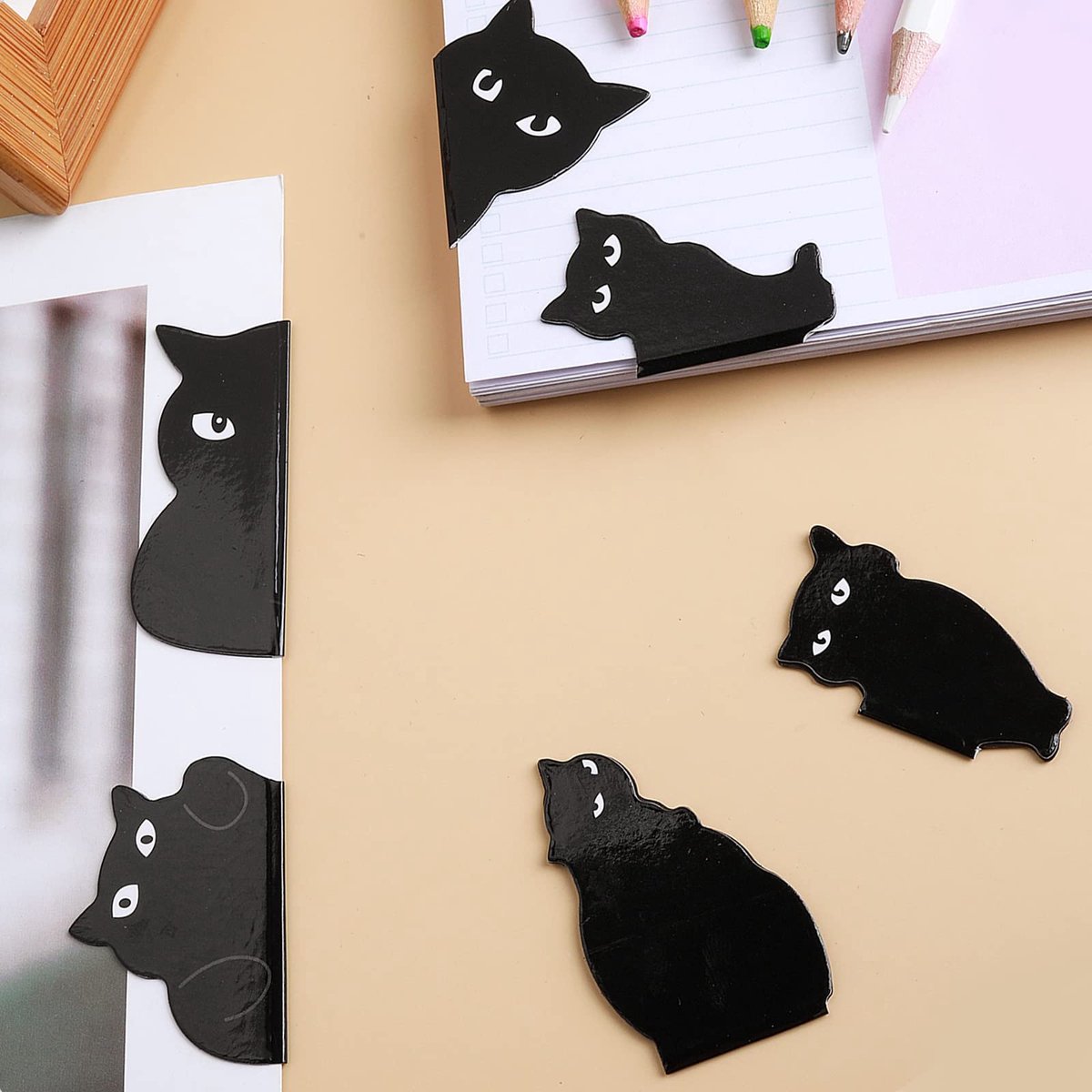 IMPERATORIS® Magnetische Boekenlegger met Kattenontwerp - Bladwijzer - Boekenleggers - Bookmark - Boeken Legger - 6 Stuks