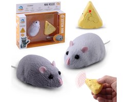 Mmgoqqt 1 Stuk - Kattenpeelgoed - Pluche Muis - Afstandsbediening - Trainingsspeelgoed - Realistische Beweging - Comfortabel - Anti-Slijtage