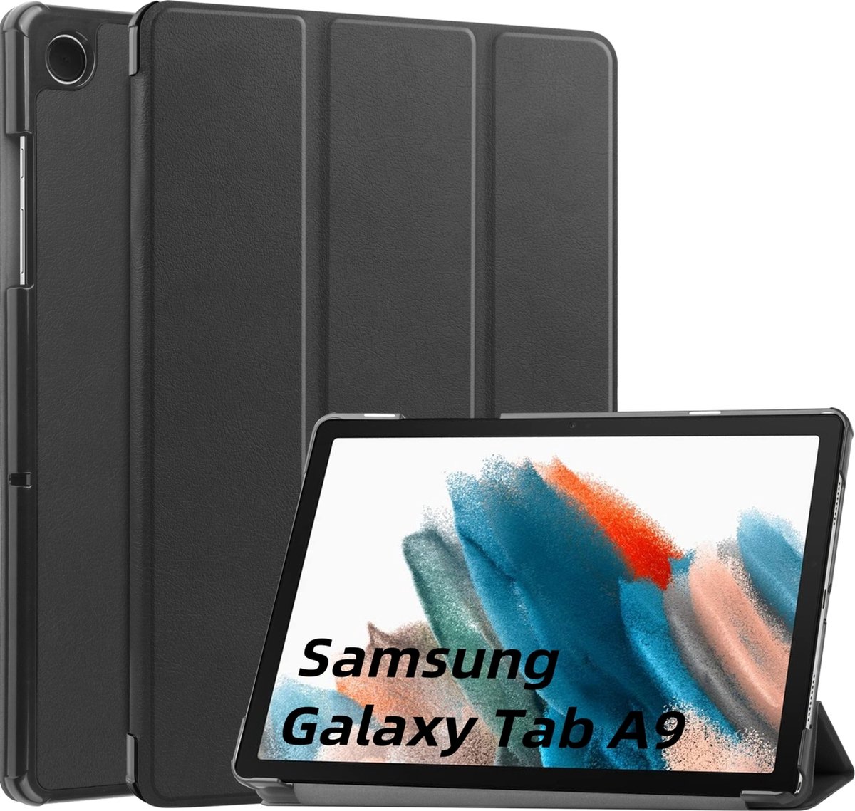 Mobigear Tablethoes geschikt voor Samsung Galaxy Tab A11 Hoes | Mobigear Tri-Fold Bookcase - Zwart
