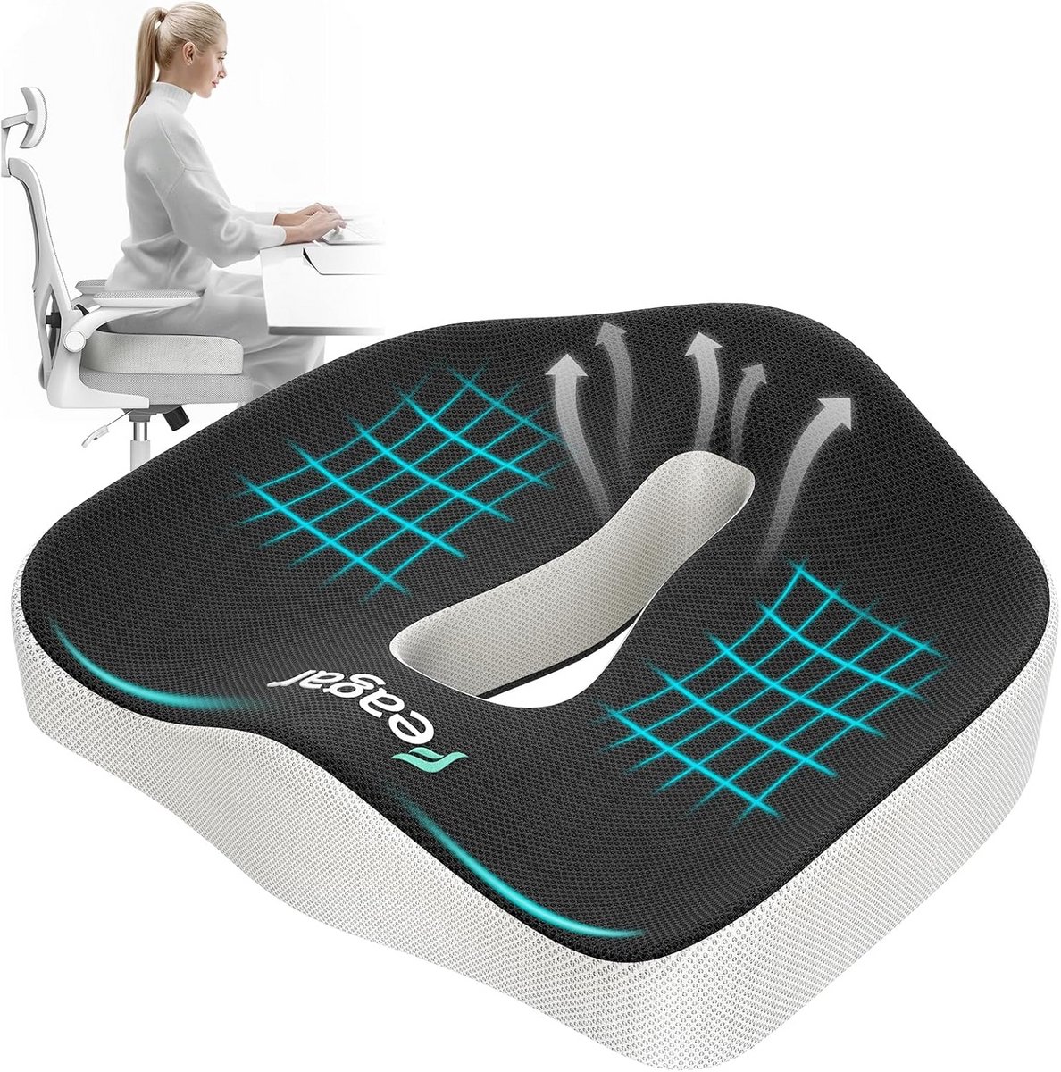Ergonomisch Steun Kussen voor Stuitbeen en Onderrug