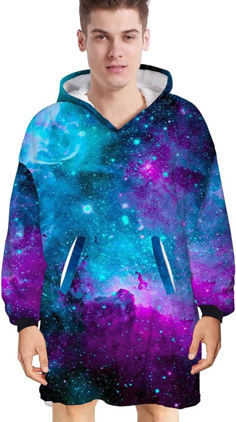 Argstar Oversized deken met capuchon voor volwassenen, gezellige sherpa-hoodie voor dames en heren, gigantische warme zachte deken met capuchon met