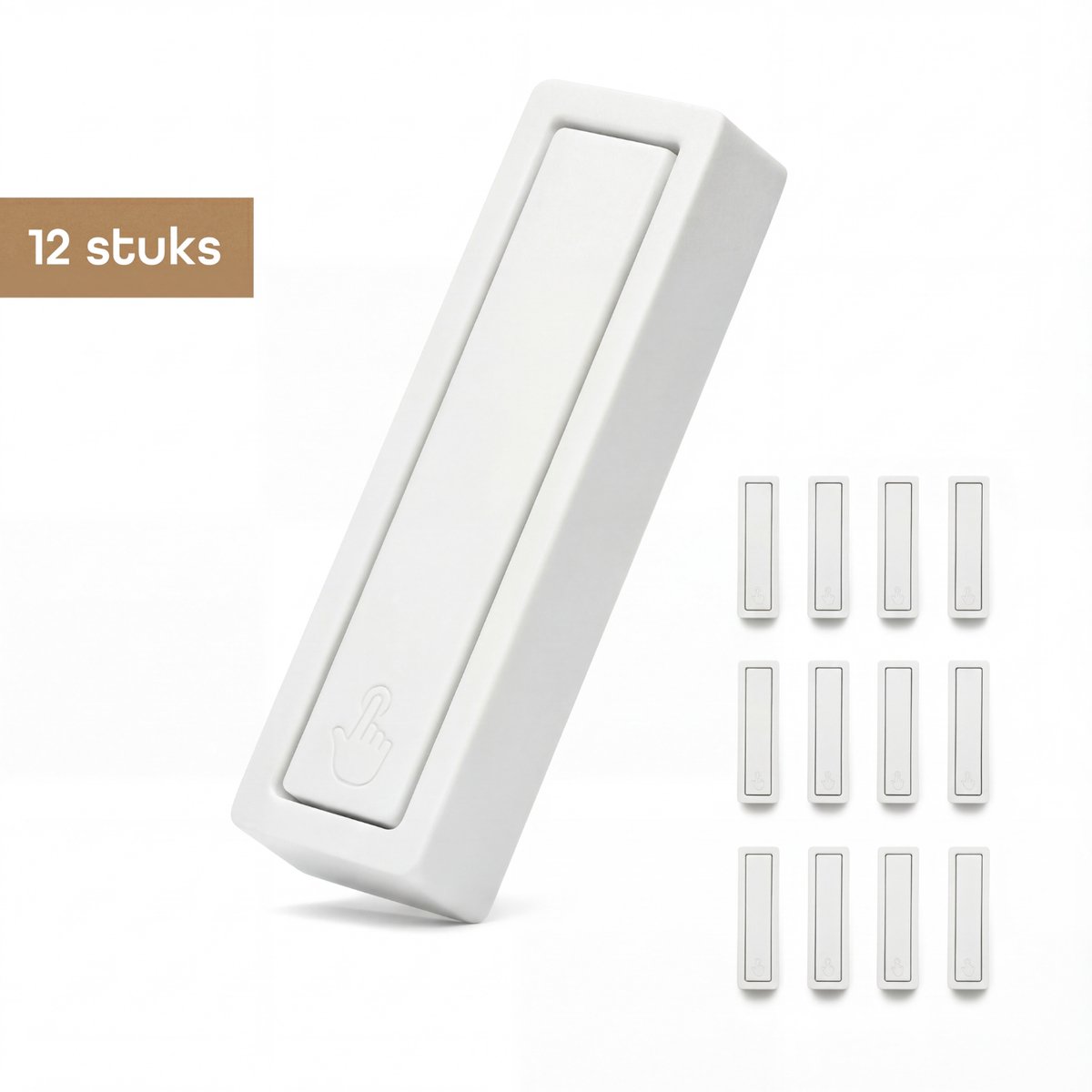 Baulk® - Ophanghaken – Jashaak – Muurhaak – Multifunctioneel – Buiten & binnen – Tot 15Kg – Minimalistisch – Wit – Klein – RVS – Modern - 12 stuks