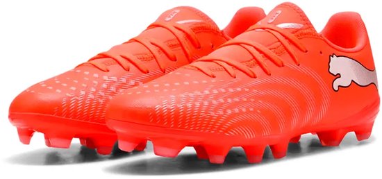 PUMA FUTURE 9 PLAY FG/AG Chaussures de Sport Unisexes - Glowing Red-PUMA White-PUMA Black-PUMA Silver
