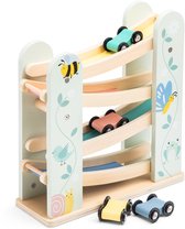 Woet® Houten Autobaan met 4 Auto’s - Vanaf 18 Maanden