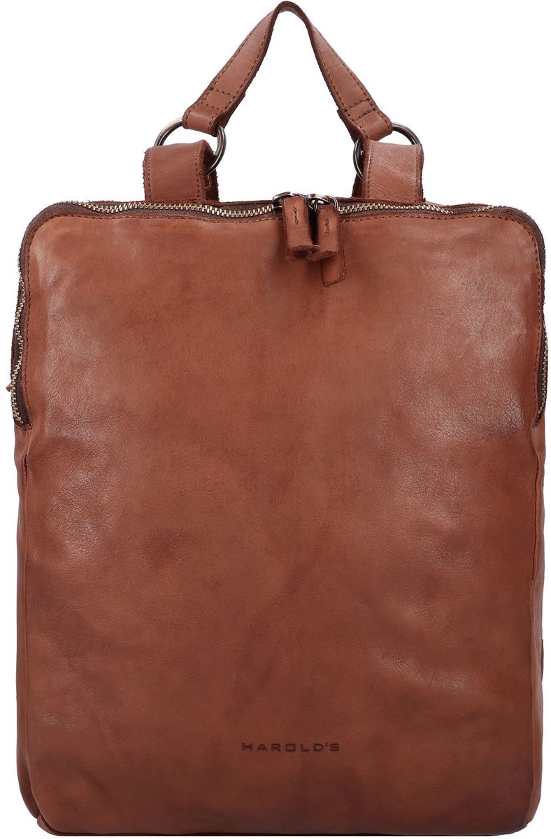 HAROLD'S Leren Vrije tijd rugzak Rugzak Submarine Backpack Triple Cognac Bruine