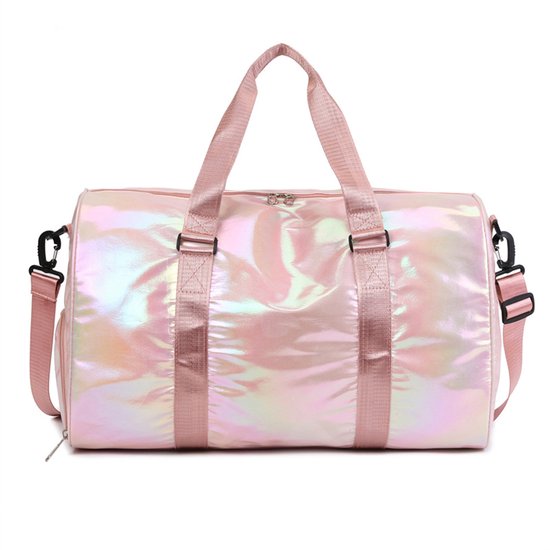 Sac à Main - Sac à Dos - Sac - Sac de Sport pour Femmes et Filles - Imperméable avec Compartiment à Chaussures - Petit Sac de Week-end - Parfait pour le Sport, la Fitness et les Voyages - Sac de Sport Pratique pour Usage Quotidien - Rose