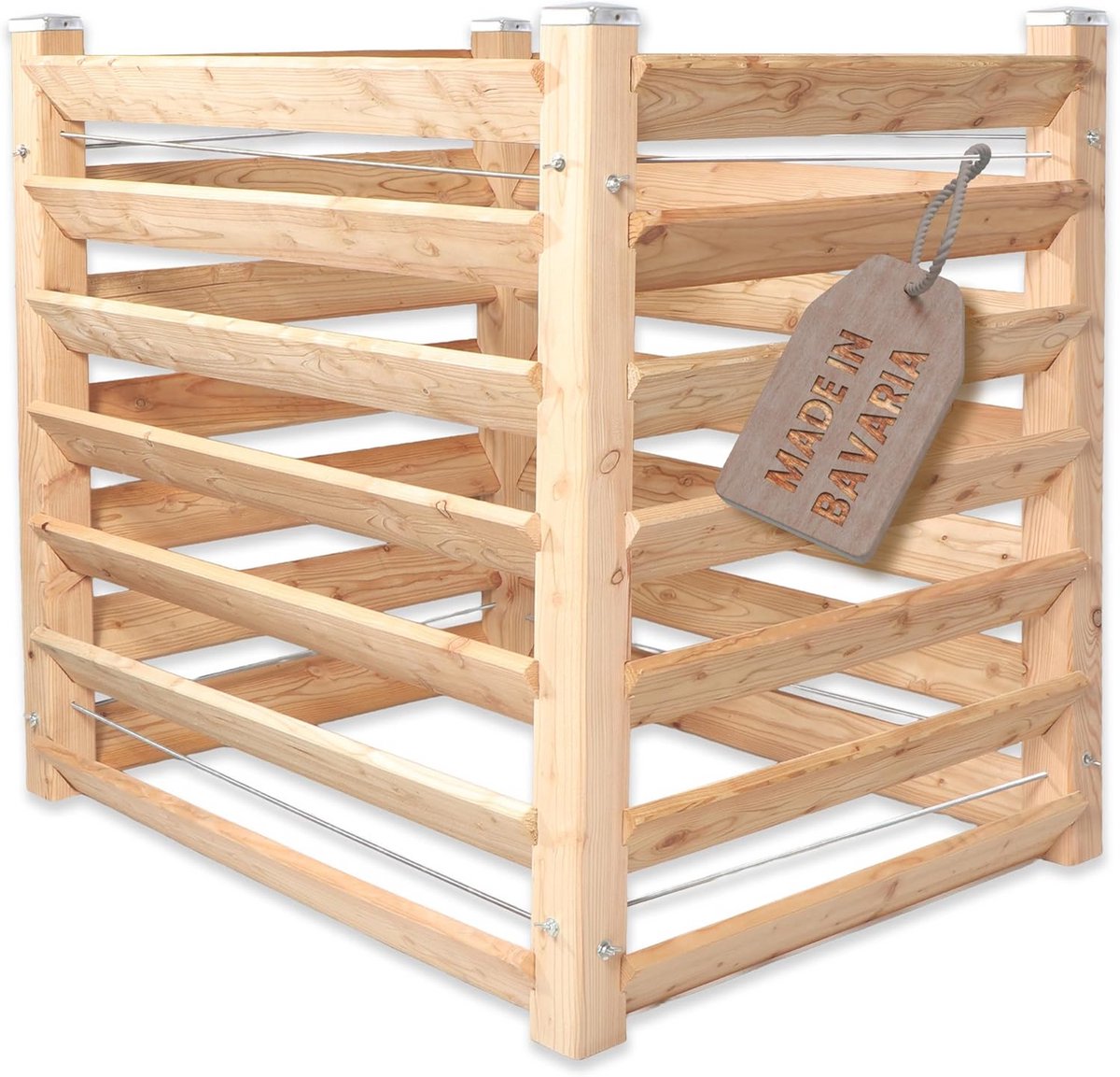 Compostbak van Larikshout Rechthoekig Hout Compostvat voor Tuinafval