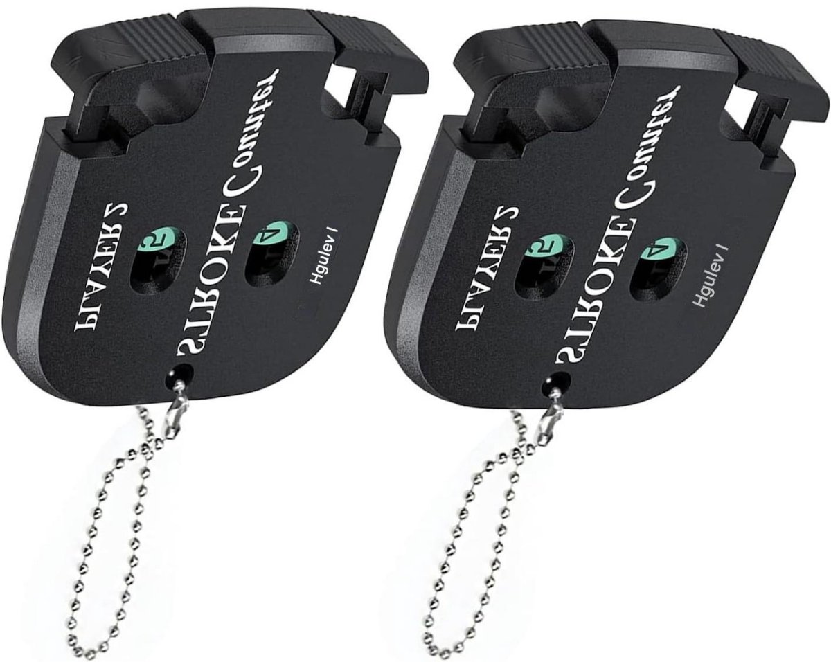 EXCITAT Golf Score Teller Set - Golf Score Indicator - Handteller - Speler Slagenteller met Sleutelhanger - 2 Tellers - Zwart