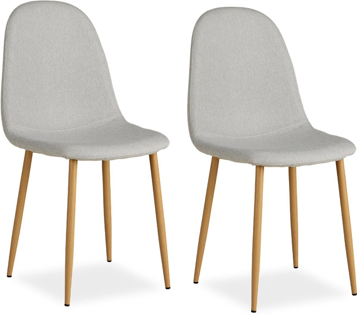 Homestyle4u Eetkamerstoelen van Linnen - 2 Stoelen - Grijs