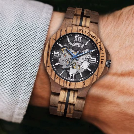 Houten heren horloge verjaardagscadeau