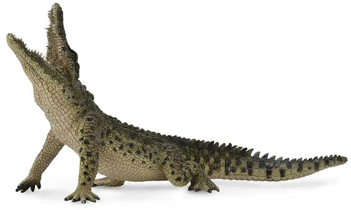 Figurine - Nijlkrokodil - (Xl) - Wilde Dieren - Handgeschilderd - Miniatuur van Collecta in Groen – productfoto