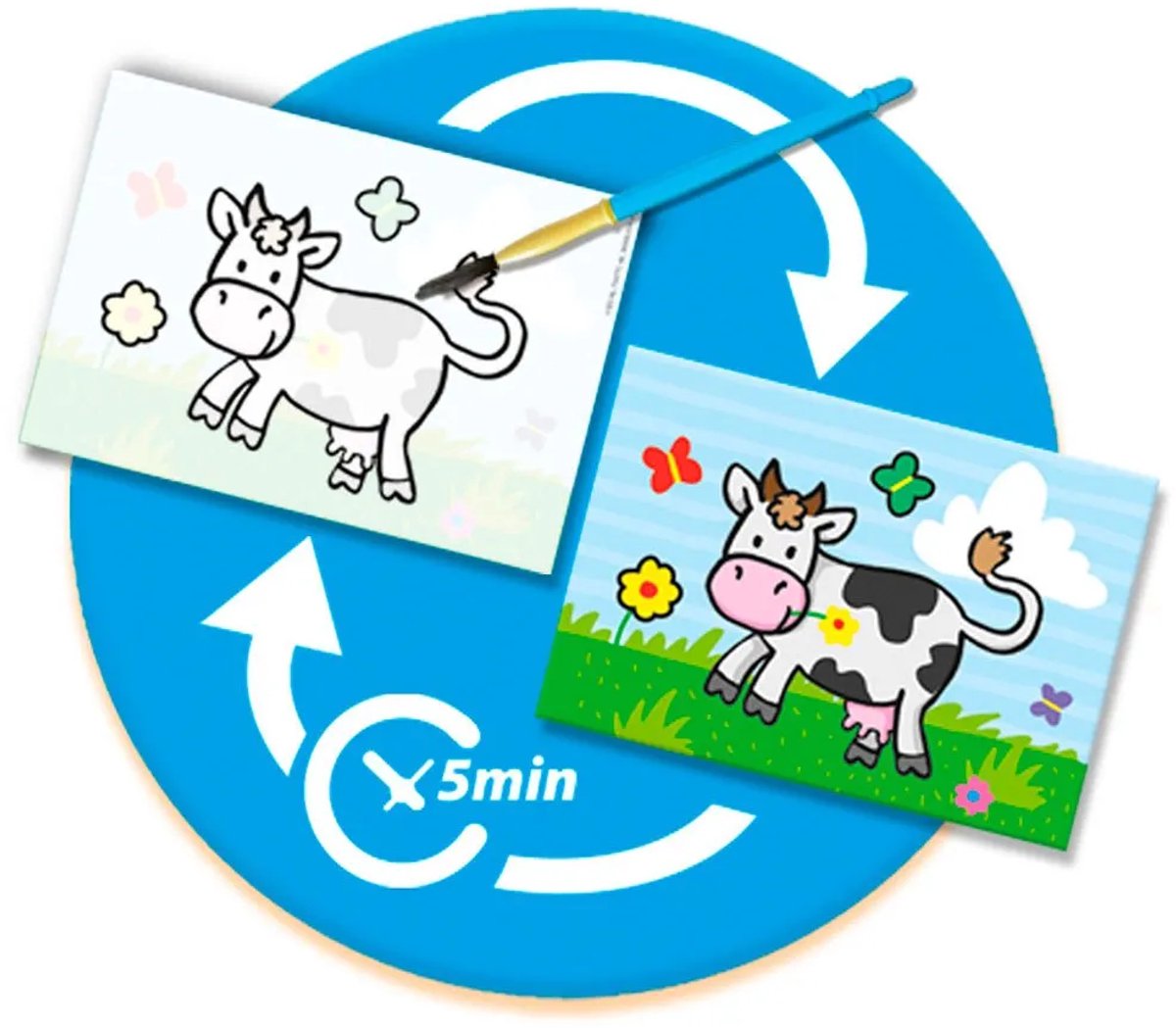 SES Creative- My First - Kleuren met Water - Boerderij dieren – verven - Zonder Geknoei - inclusief 4 kleurplaten en kwast - steeds opnieuw te gebruiken – 1 tot 4 jaar — afbeelding 9