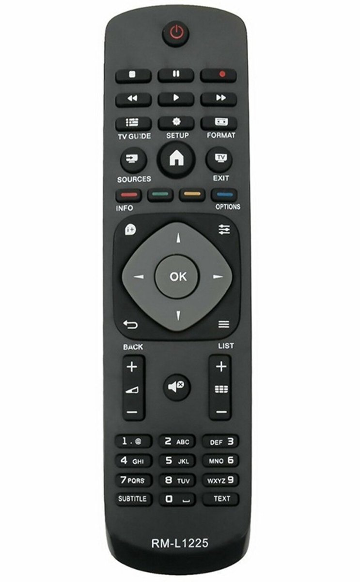 Geschikt voor Philips TV FLP afstandsbediening RM-L1225