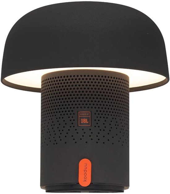 Draagbare Bluetooth speaker met dimbare LED tafellamp, oplaadbaar, anthracite, Kooduu Sensa Play