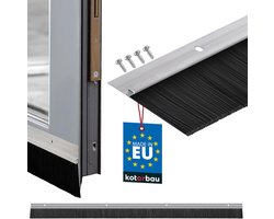 KOTARBAU® Deurborstel, Aluminium, 1 m, Zilver, 45 mm, Borstelafdichting, Tochtstrip met Borstel, Tochtstrip Onderkant Deur, Deurborstel Nylon, Deurstrip Tegen Ongedierte, met Schroeven