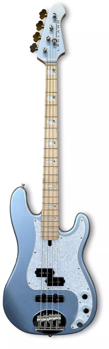 Lakland Skyline 44-64 Custom Ice Blue Metallic Gloss elektrische basgitaar