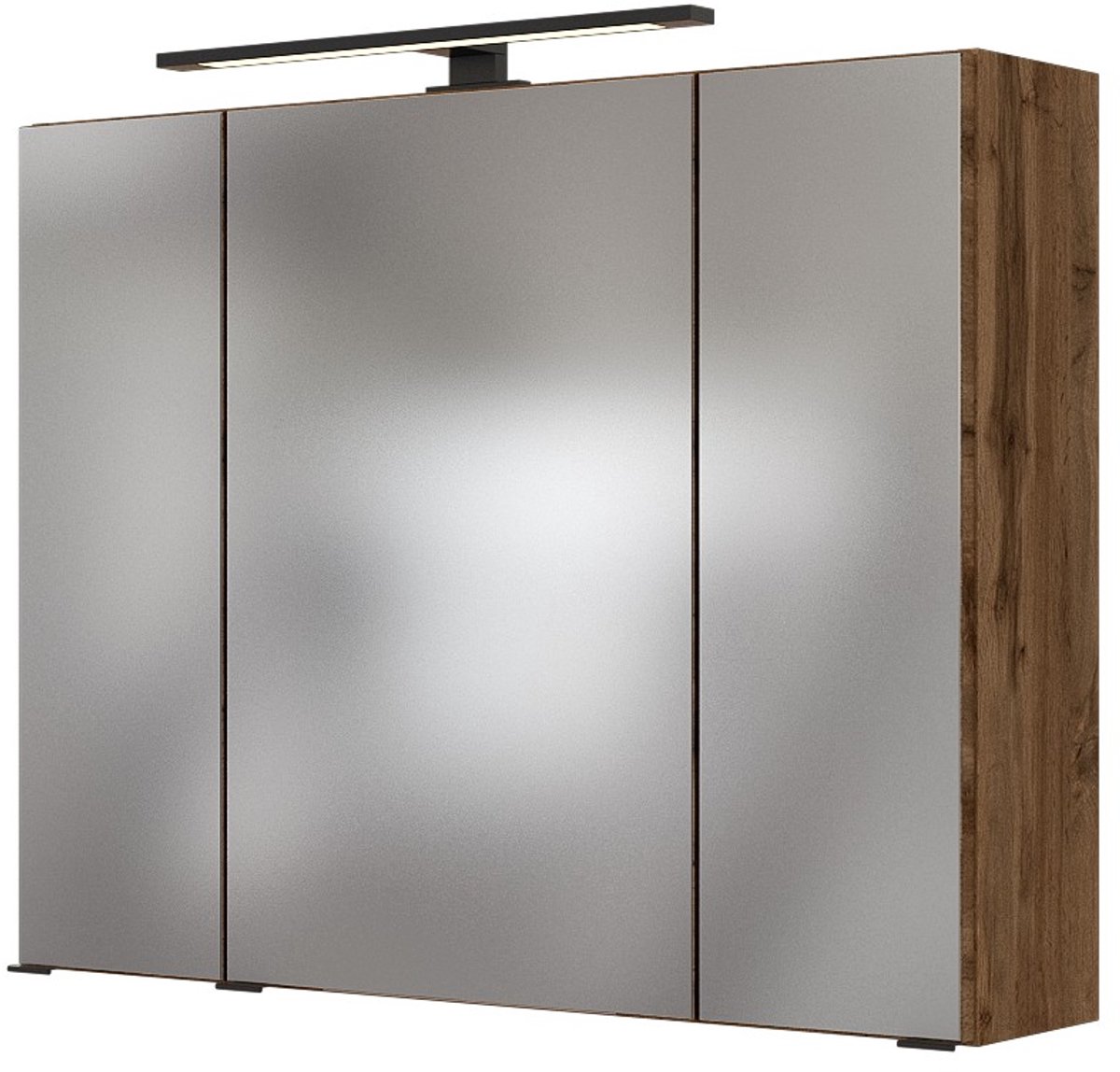 Spiegelkast Dusan 80cm met 3 deuren - wotan eik - Held - Medicijnkastjes - Bruin - MDF; Spaanplaat - Medicijnkastjes -