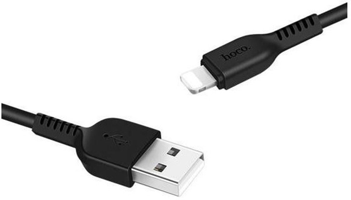 HOCO X20 Flash USB naar Lightning kabel 2 meter zwart - voor Apple iPhone en iPad