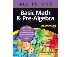 Omslag van Basic Math & Pre-Algebra All-in-One For Dummies (+ Chapter Quizzes Online)