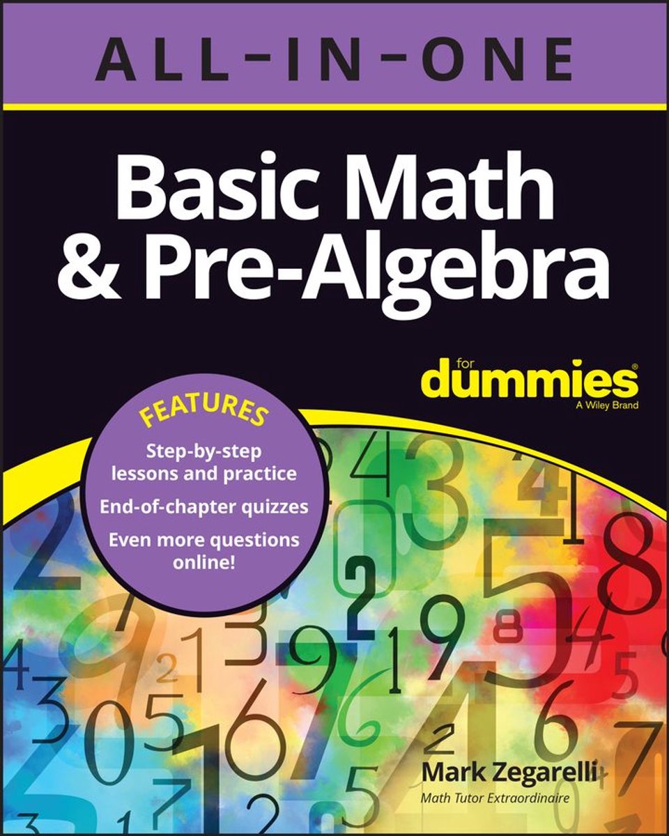 Omslag van Basic Math & Pre-Algebra All-in-One For Dummies (+ Chapter Quizzes Online)