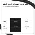 Tabel vergelijkt Toslink optisch met analoog, met opties voor signaal, storing, geluid en Dolby/DTS.