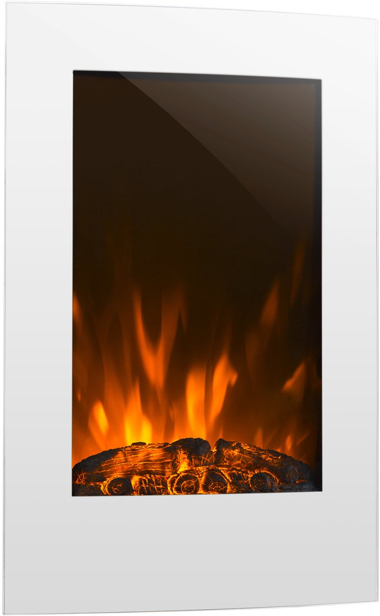 Klarstein Elektrische haard, Elektrische verwarming voor woonkamer & binnen, Elektrische haard met LED-vlammen, Haard met afstandsbediening, Ventilatorkachel met timer, Instelbare thermostaat, 2000 W