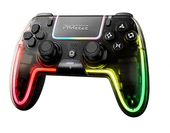Phreeze - Controller geschikt voor PlayStation 5 - PS5 Controller - Draadloos - Macro knop - RGB Verlichting - Pro Controller - Transparant