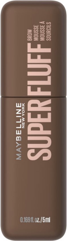 Bruine Maybelline Super Fluff Brow Mousse tube.