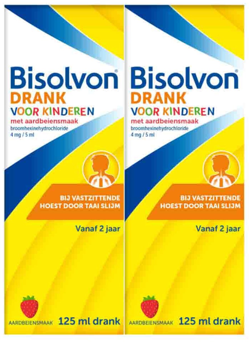Bisolvon Drank Voor Kinderen Aardbeiensmaak - 2 x 125 ml
